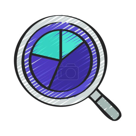 Illustration for Pie Chart Loupe icon, vector illustration - Royalty Free Image