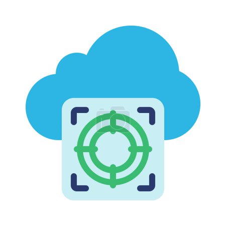 Illustration for Focus On Cloud Icon, Vector Illustration - Royalty Free Image