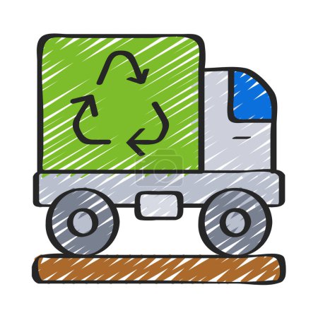 Ilustración de Reciclar icono de camión vector ilustración - Imagen libre de derechos