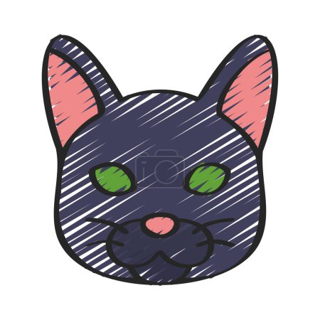 Téléchargez les illustrations : Animal chat icône vectoriel illustration - en licence libre de droit