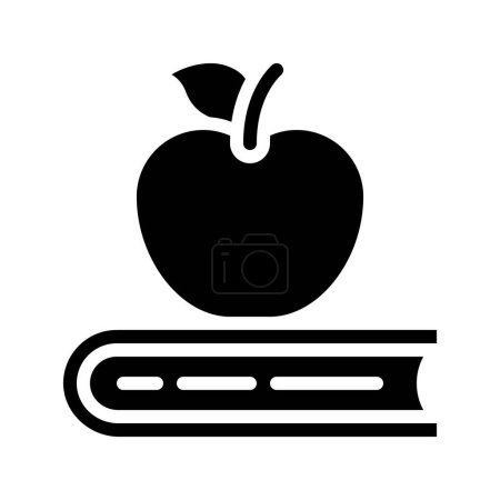 Téléchargez les illustrations : Icône Apple on Book, illustration vectorielle - en licence libre de droit