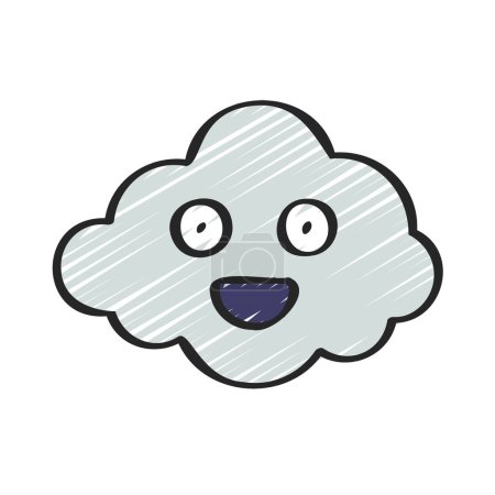 Illustration for Happy Face Cloud Icon, Vector Illustration - Royalty Free Image