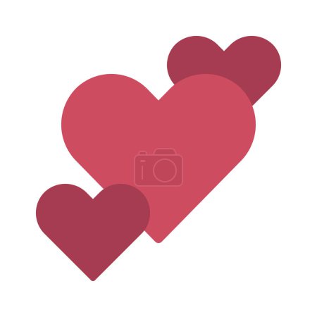 Illustration for Heart love romantic icon in flat style - Royalty Free Image