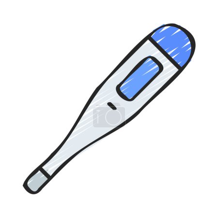 Illustration for Thermometer flat vector web  icon - Royalty Free Image