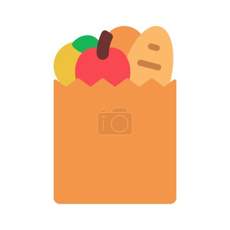 Illustration for Groceries Shopping web icon vector illustration - Royalty Free Image