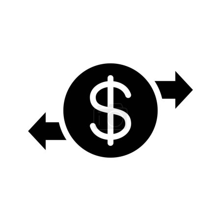 Téléchargez les illustrations : Flèches de transfert d'argent illustration vectorielle d'icône web - en licence libre de droit
