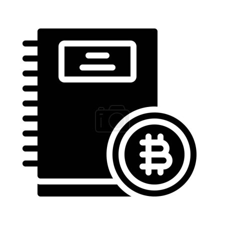 Ilustración de Bitcoin y cuaderno icono vector ilustración diseño - Imagen libre de derechos