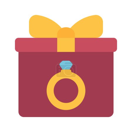 Téléchargez les illustrations : Icône boîte cadeau de mariage, illustration vectorielle - en licence libre de droit