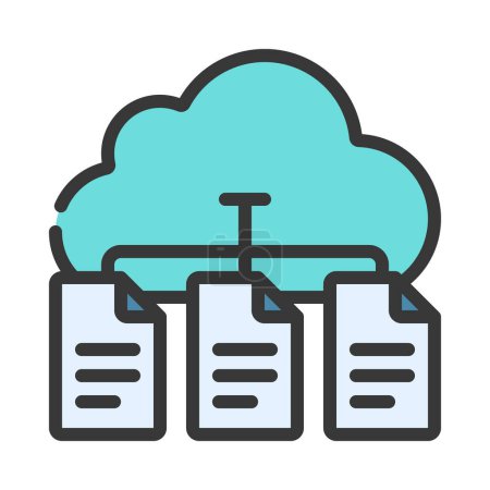 Illustration for Cloud File Management Icon, Vector Illustration - Royalty Free Image