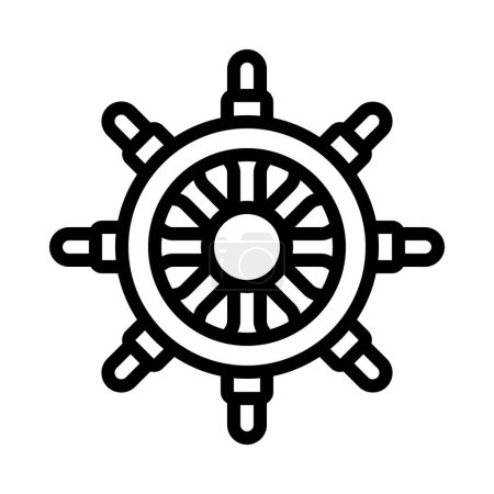 Illustration for Vector illustration of Pirate Ship Steering Wheel - Royalty Free Image