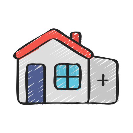 Illustration for House Extension icon, vector illustration - Royalty Free Image