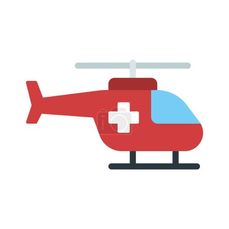 Téléchargez les illustrations : Icône vectorielle hélicoptère ambulance - en licence libre de droit