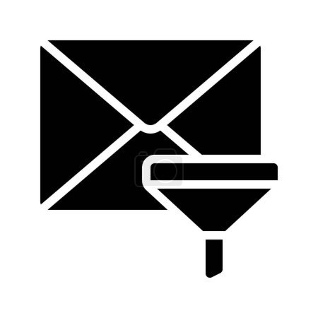 Ilustración de Icono de filtrado de correo electrónico, ilustración vectorial - Imagen libre de derechos