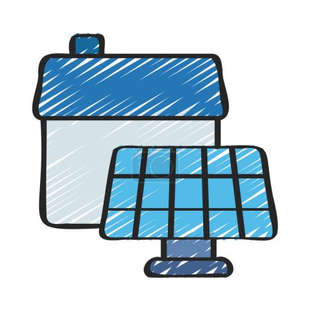 Téléchargez les illustrations : Illustration vectorielle d'icône web de panneau solaire - en licence libre de droit