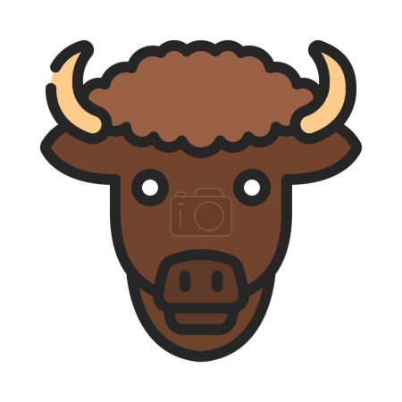 Téléchargez les illustrations : Icône tête de bison - en licence libre de droit