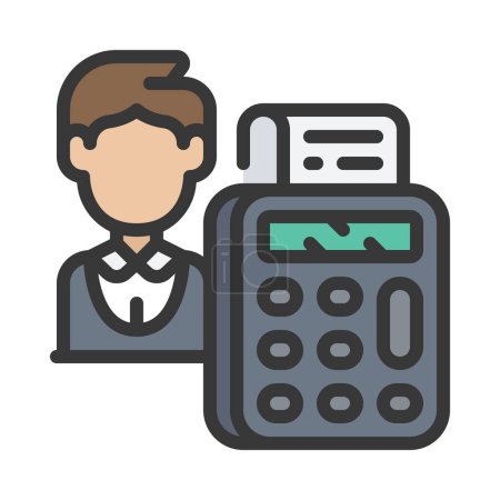 Illustration for Accountant icon. Vector style flat iconic symbol - Royalty Free Image