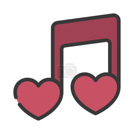 Illustration for Love Music web icon vector illustration - Royalty Free Image