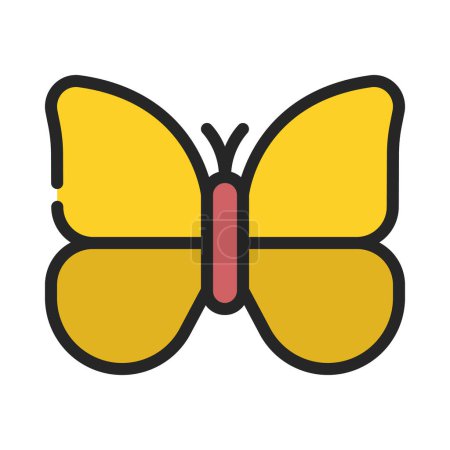 Illustration for Butterfly icon. flat  design. vector illustration. - Royalty Free Image