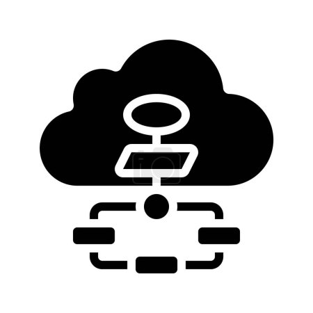 Téléchargez les illustrations : Icône de diagramme de flux de nuage, illustration vectorielle - en licence libre de droit
