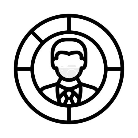 Téléchargez les illustrations : Homme d'affaires Donut Graphique illustration vectorielle icône web - en licence libre de droit