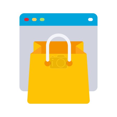 Illustration for Online Shopping web icon vector illustration - Royalty Free Image