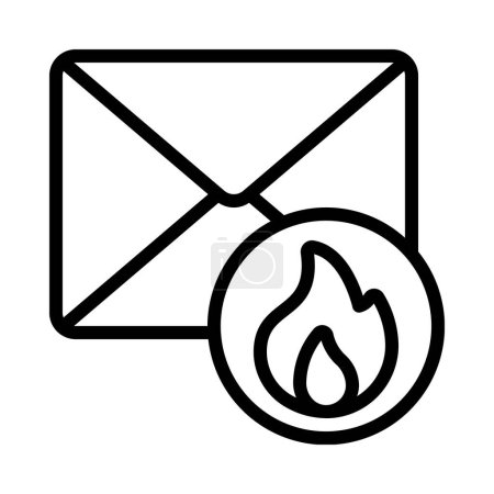 Ilustración de Icono de fuego de correo electrónico, ilustración vectorial - Imagen libre de derechos