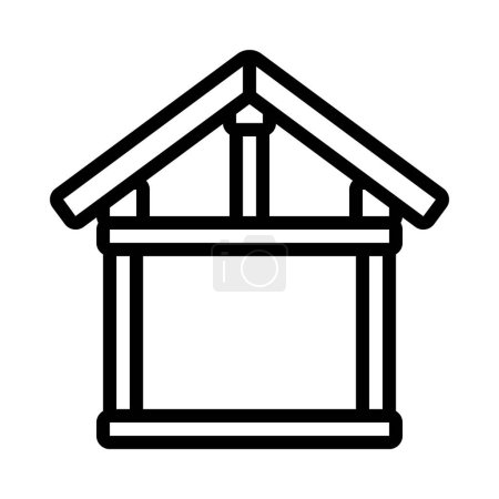 Illustration for Wooden House Frame  icon, vector illustration - Royalty Free Image