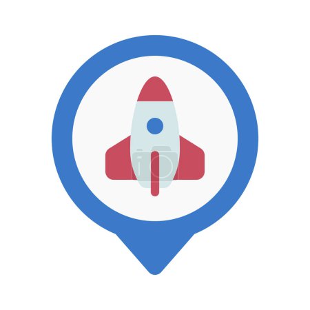 Space rocket ship  Launch icon, vector illustration  