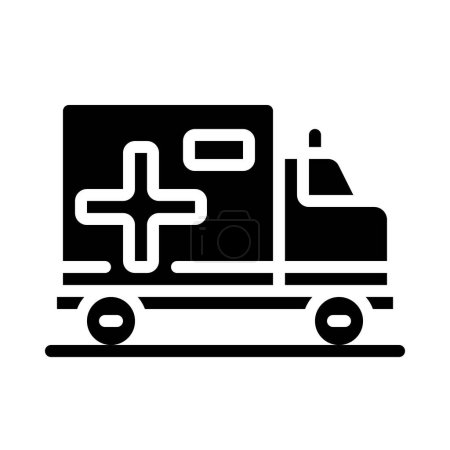 Téléchargez les illustrations : Ambulance voiture icône vectoriel contour illustration - en licence libre de droit