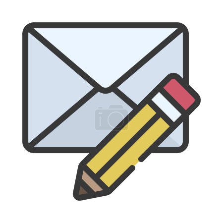 Illustration for Edit Email, Isolated Icon On White Background - Royalty Free Image