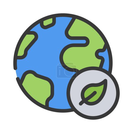 Téléchargez les illustrations : Icône Eco Globe. Couleur simple avec des éléments vectoriels de contour de l'icône de la fête de la mère pour ui et ux, site Web ou application mobile - en licence libre de droit