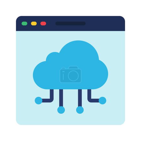 Ilustración de Icono del sitio web de Cloud Computing, ilustración vectorial - Imagen libre de derechos