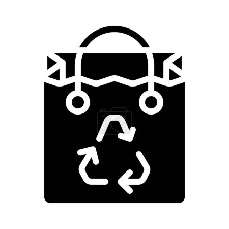 Téléchargez les illustrations : Illustration vectorielle icône sac recyclable - en licence libre de droit