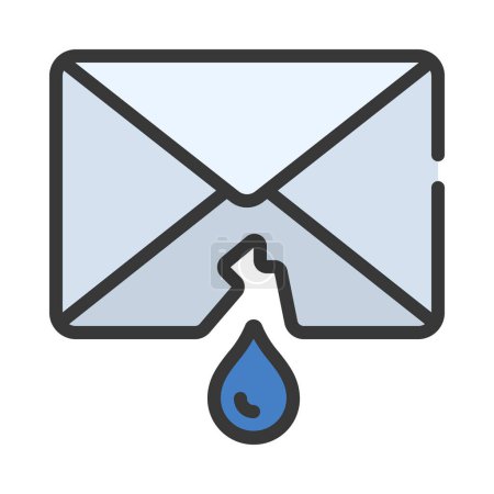 Durchgesickerte E-Mail, isolierte Ikone auf weißem Hintergrund 