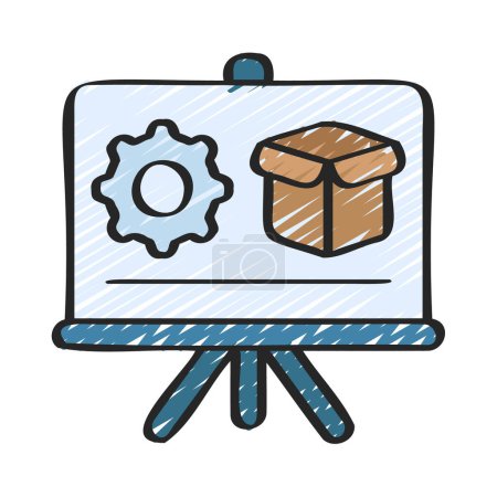 Ilustración de Icono de gestión de productos vector ilustración - Imagen libre de derechos