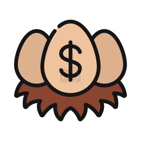 Téléchargez les illustrations : Financial Nest Egg icon, vector illustration - en licence libre de droit