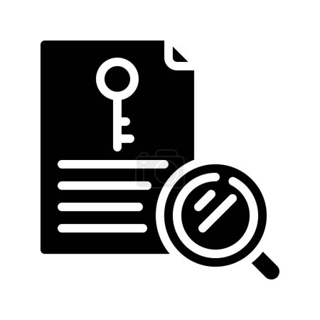 Téléchargez les illustrations : Mot-clé Recherche illustration vectorielle d'icône web - en licence libre de droit