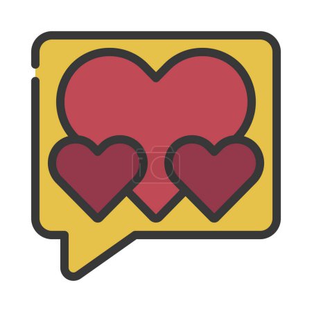 Ilustración de Burbuja de habla con símbolo del corazón icono - Imagen libre de derechos