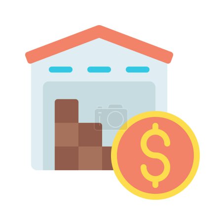 Illustration for Warehouse Costs icon, vector illustration - Royalty Free Image