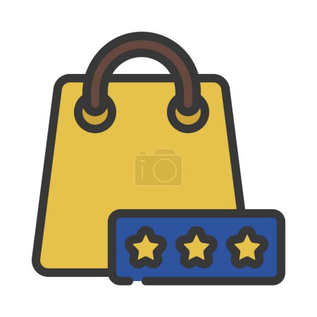 Illustration for Shopping Bag Review web icon vector illustration - Royalty Free Image