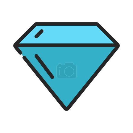 Téléchargez les illustrations : Icône vectorielle diamant pour la conception web sur fond blanc - en licence libre de droit