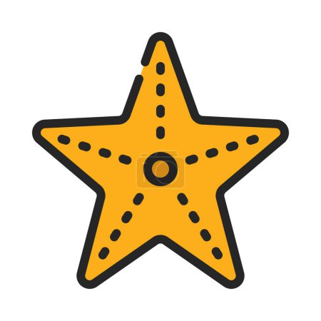 Ilustración de Icono de estrella de mar sobre fondo blanco - Imagen libre de derechos