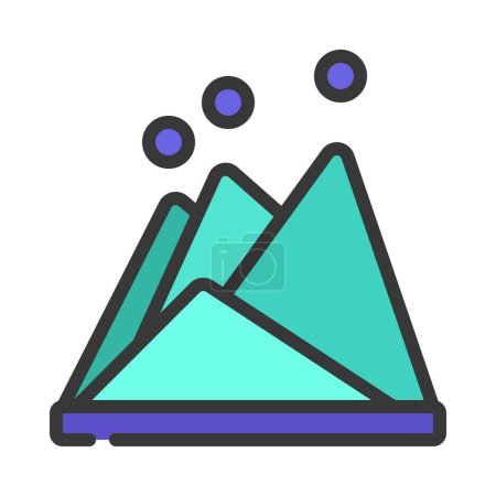 Illustration for Business Mountain Chart icon, vector illustration - Royalty Free Image