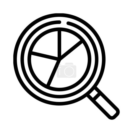 Illustration for Pie Chart Loupe icon simple illustration - Royalty Free Image