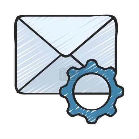Illustration for Email Settings, Isolated Icon On White Background - Royalty Free Image