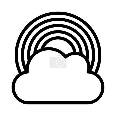 Ilustración de Rainbow Large Cloud Icono, Vector Ilustración - Imagen libre de derechos