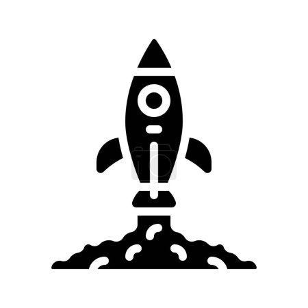Téléchargez les illustrations : Icône de lancement de fusée, illustration vectorielle conception simple - en licence libre de droit