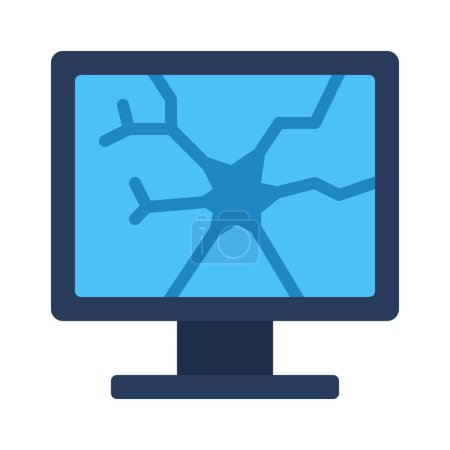 Ilustración de Icono de monitor de computadora agrietado, ilustración vectorial - Imagen libre de derechos