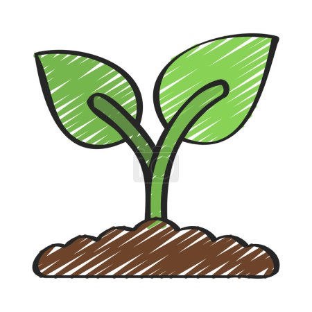 Ilustración de Icono de crecimiento vegetal, ilustración vectorial diseño simple - Imagen libre de derechos