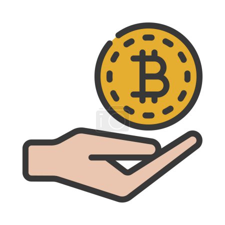 Illustration for Bitcoin icon vector illustration design - Royalty Free Image
